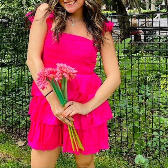 Hot Pink Romper Dress | Color: Pink | Size: S | Sophied15's Closet